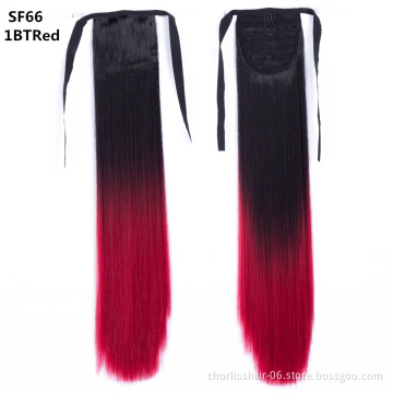 Factory Price High Quality Chorliss 22 Inch Clip In Hair Crystal Wrap Around Ponytail Accessories Synthetic Hair Extensions